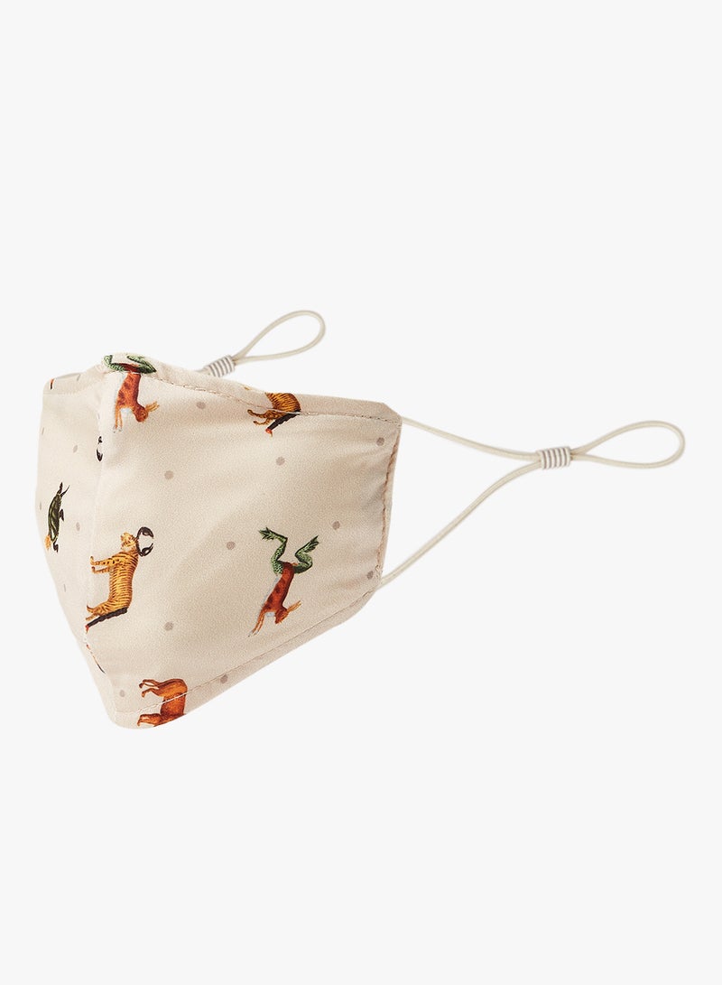 Si Masks - Printed Face Mask Beige - Image 1