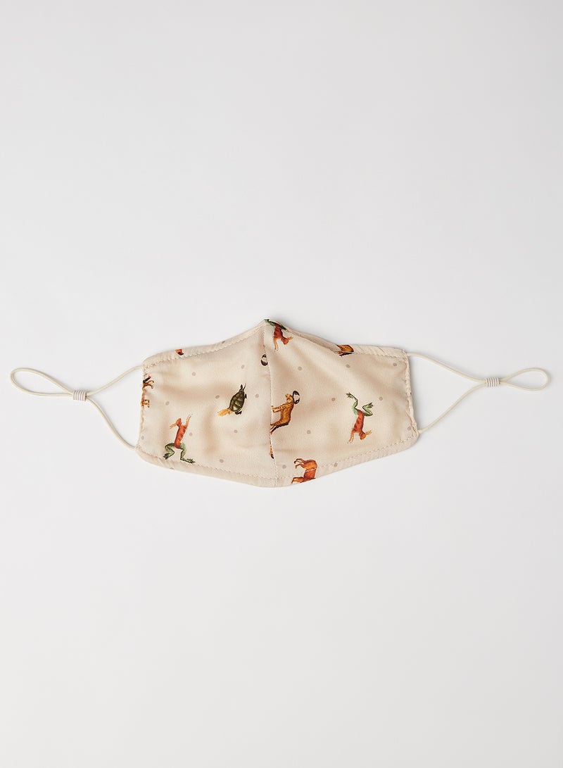 Si Masks - Printed Face Mask Beige - Image 1
