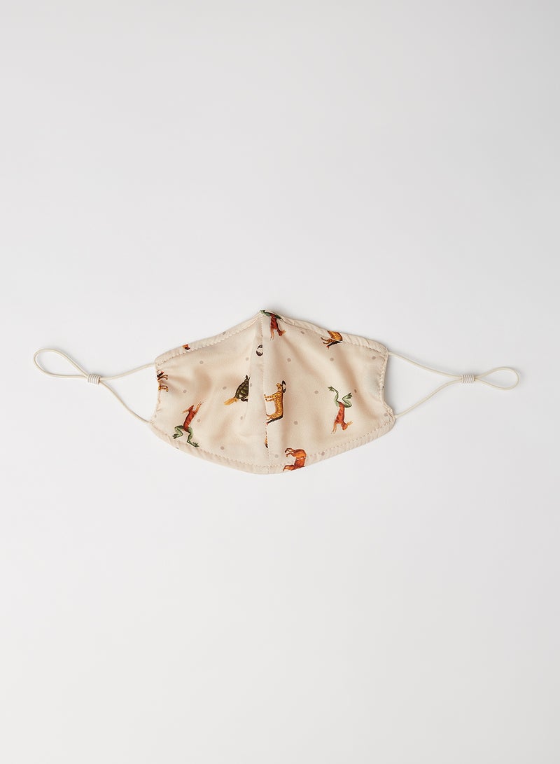 Si Masks - Printed Face Mask Beige - Image 1