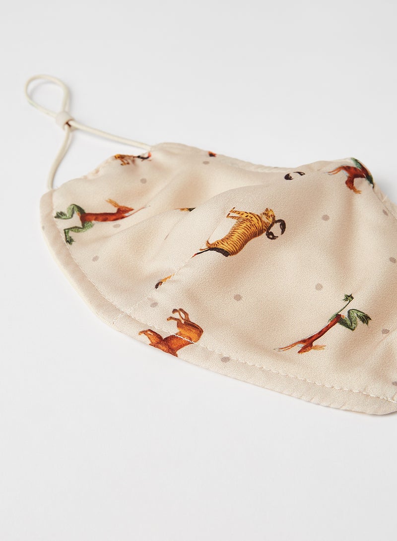 Si Masks - Printed Face Mask Beige - Image 1