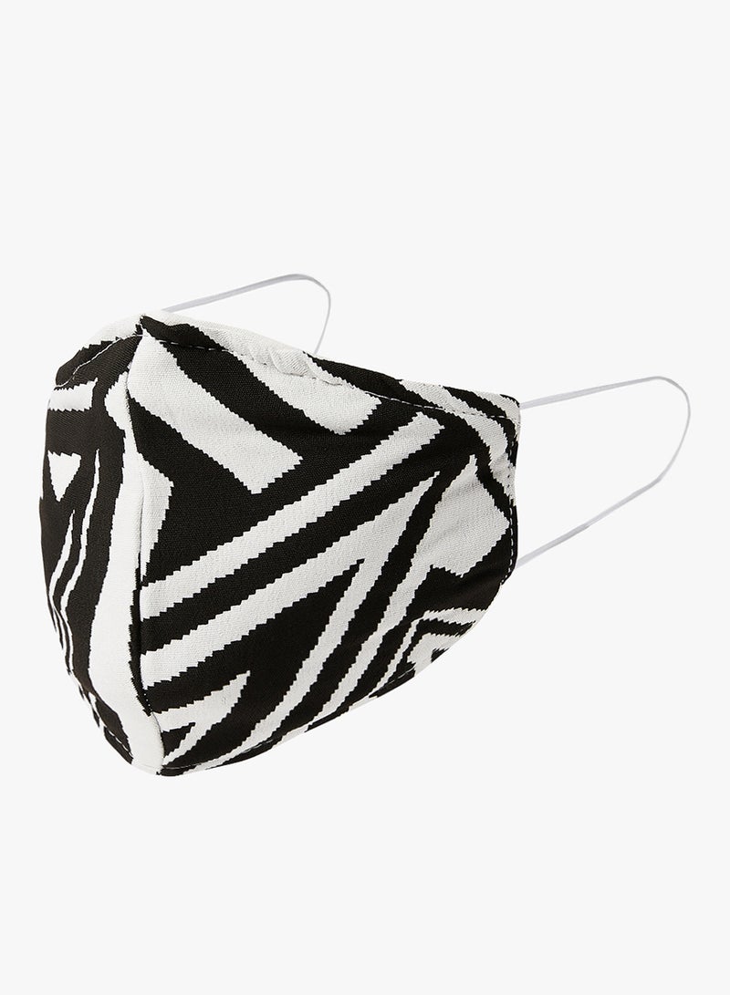 Unisex Geometric Print Mask White