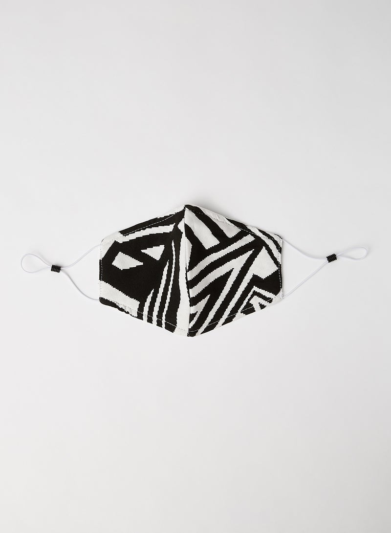 Unisex Geometric Print Mask White