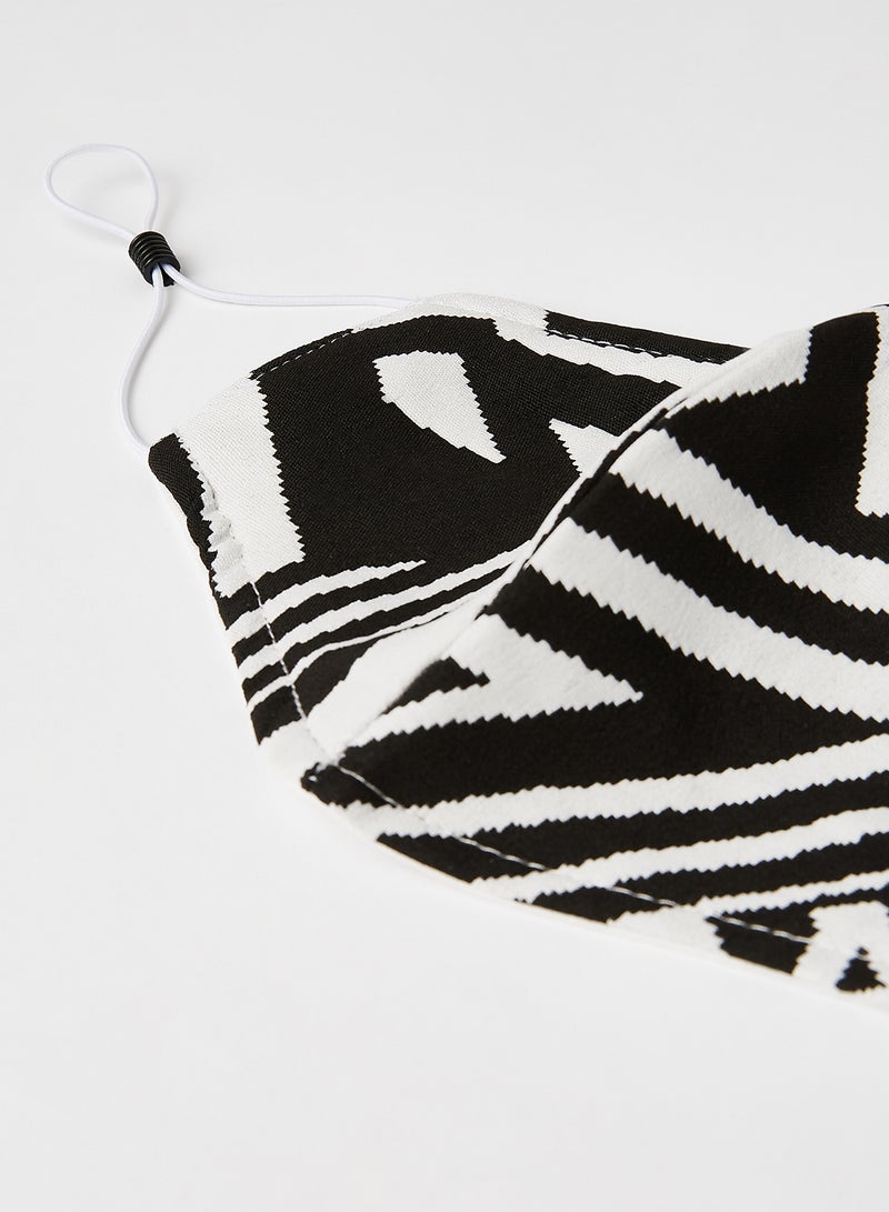 Unisex Geometric Print Mask White