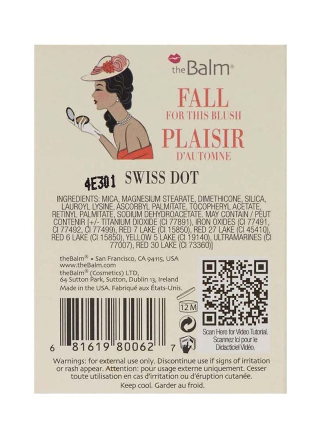 theBalm - INSTAIN® Long-Wearing Powder Staining Blush Swiss Dot Peach - Image 1