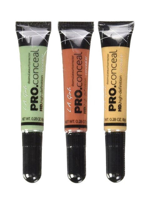 HD PRO Cream Concealer Set Green/Brown/Beige