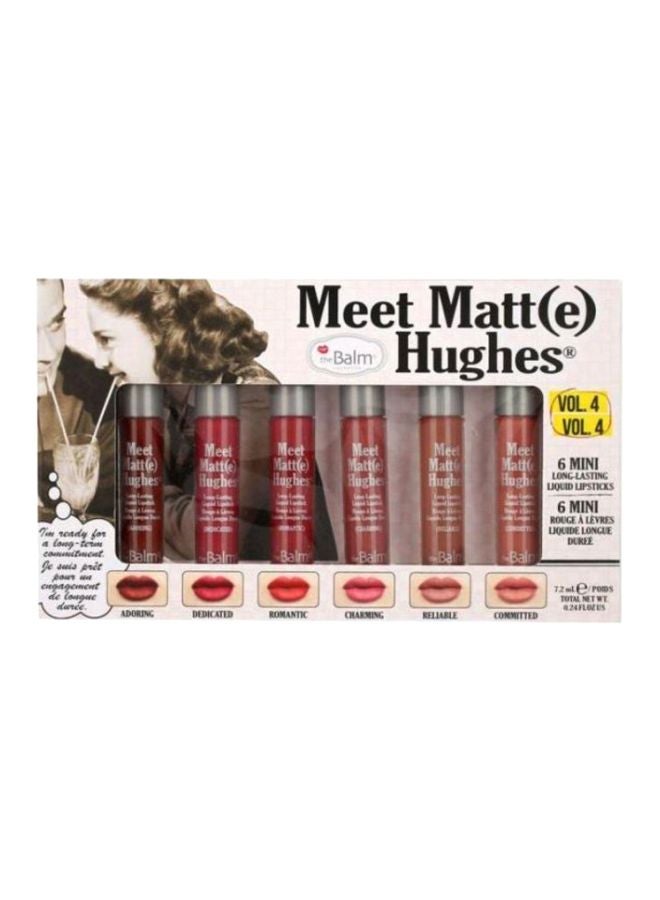 theBalm Pack Of 6 Meet Matte Hughes Lipstick Brown/Red/Beige - Image 1