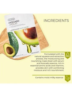 THEFACESHOP Real Nature Snow Avocado Sheet Mask 20grams  - Image 2