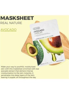 THEFACESHOP Real Nature Snow Avocado Sheet Mask 20grams  - Image 3