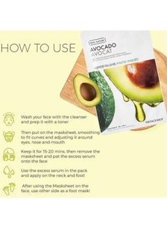 THEFACESHOP Real Nature Snow Avocado Sheet Mask 20grams  - Image 5
