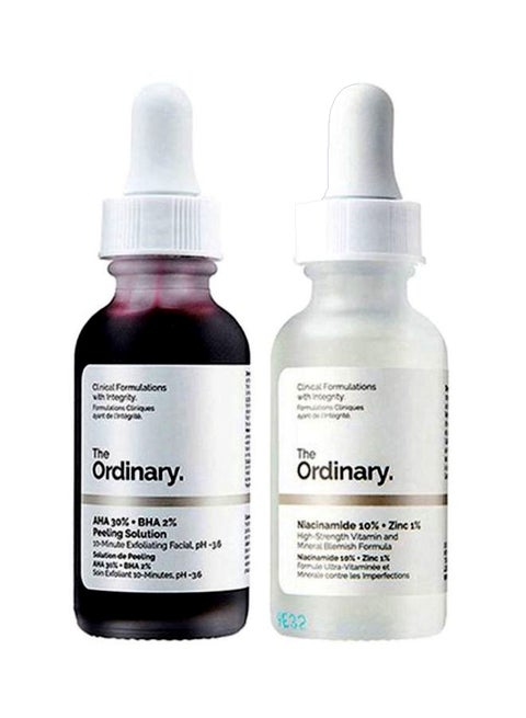2-Piece Peeling Solution And Niacinamide 10% Zinc 1% Serum 30ml