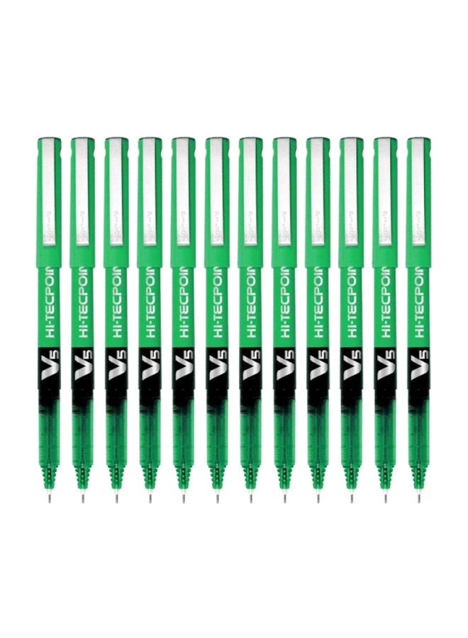 PILOT Pack of 12 Hi-Techpoint Rollerball Pen Green - Image 1