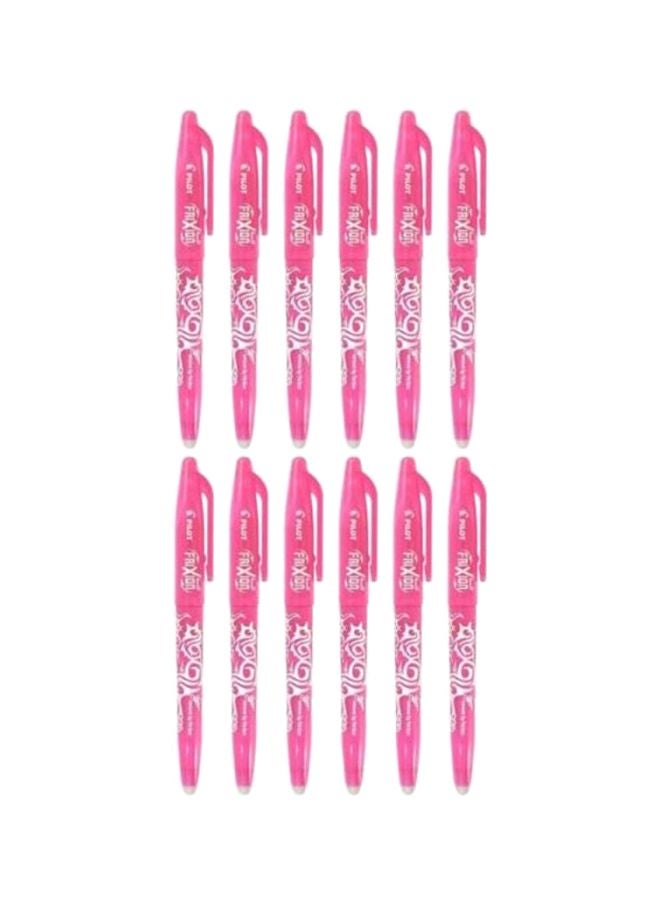 بايلوت طقم أقلام حبر سائلة كروية الرأس فريكسون مكوَّن من 12 قلماً وردي - Image 1