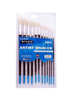 Montmarte 12-Piece Studio Brushes Round Black/Silver/Blue 