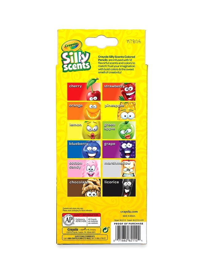 Crayola 12-Piece Silly Scents Colored Pencils Red/Green/Yellow - Image 3