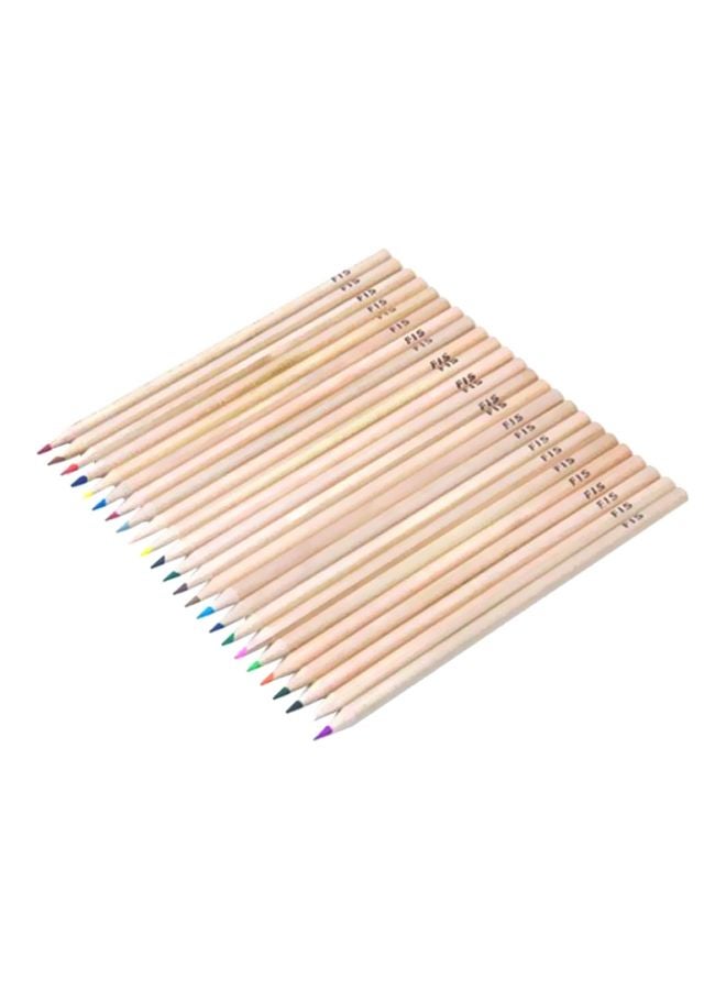 FIS 24-Piece Nature Design Color Pencil Set Red/Yellow/Blue - Image 1