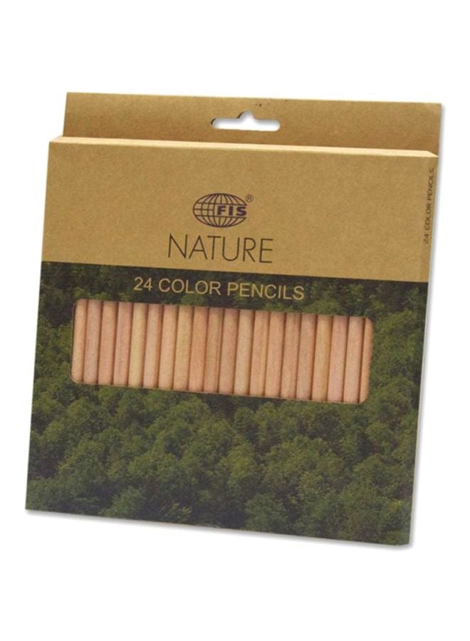 FIS 24-Piece Nature Design Color Pencil Set Red/Yellow/Blue - Image 2