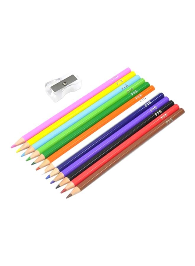 FIS 12-Piece Color Pencils With Sharpener Red/Yellow/Blue - Image 1