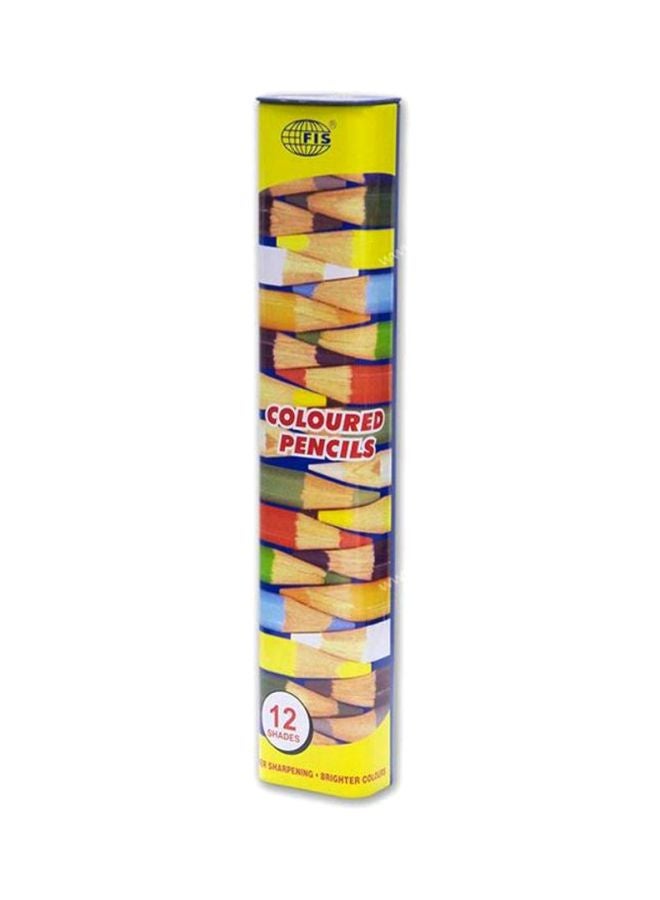 FIS 12-Piece Color Pencils With Sharpener Red/Yellow/Blue - Image 2