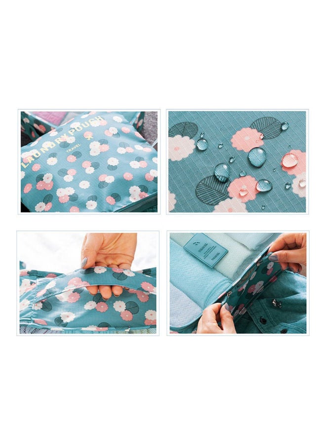 6-Piece Nylon Travel Cosmetics Organiser Bags Set Blue - Image 2