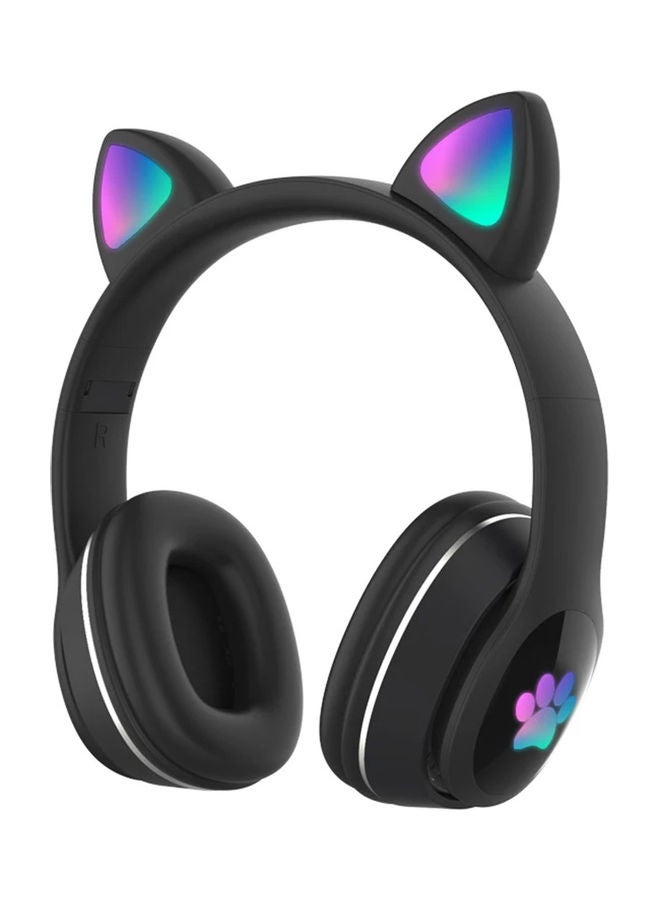 Over Ear Music Headset Glowing Cat Ear BT 5.0 Black