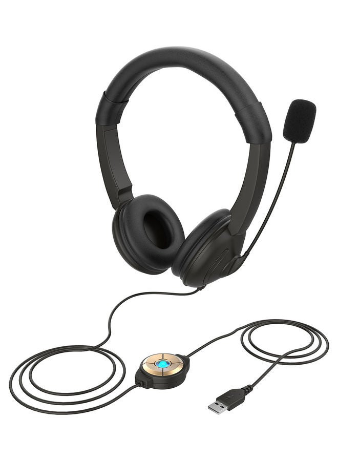 Generic Wired On-Ear Headset With Noise Cancelling Microphone Black ...