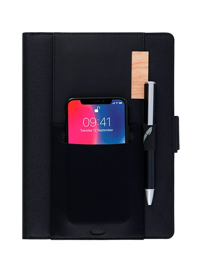 A5 Lined Notebook With Pen And Card Slots Black - v1616221216/N41916803A_1