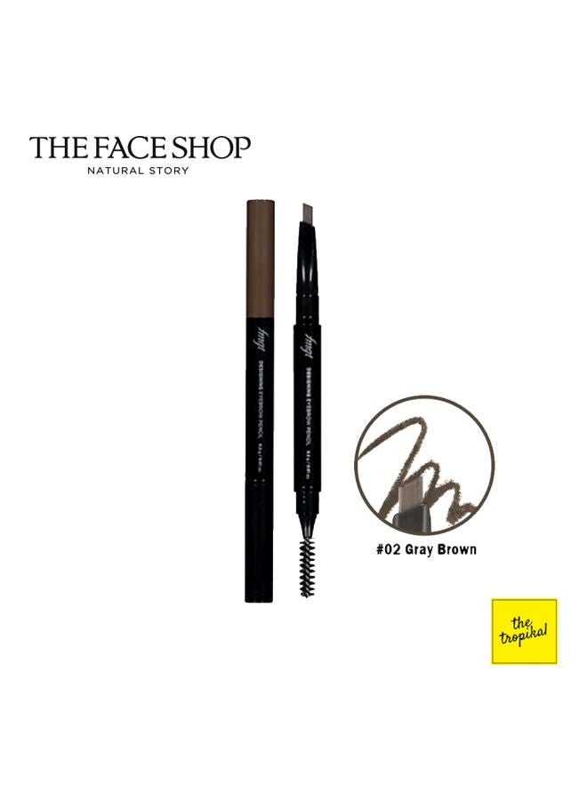 THE FACE SHOP Designing Eyebrow Pencil 02 Gray Brown - Image 5