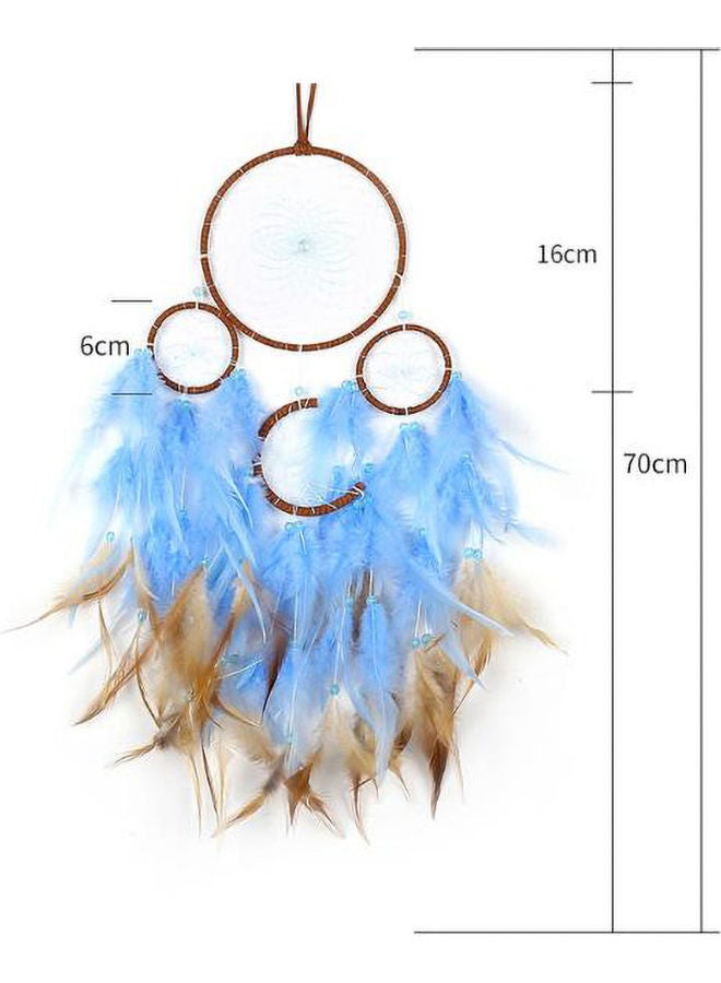 آن فش دلاية بتصميم صائدة الاحلام مزينة بريش هندي متعدد الألوان 70سم - Image 5