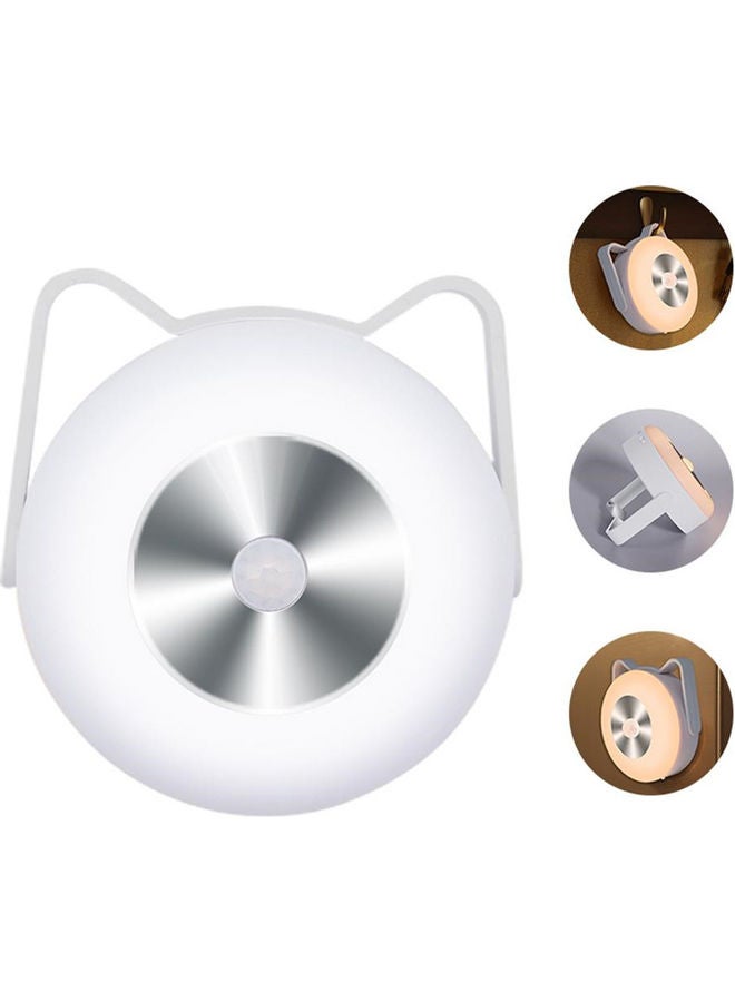 ISank Infrared Human Body Induction Cat Ears Shape Control Cabinet Night Light White/Silver 23cm - Image 2