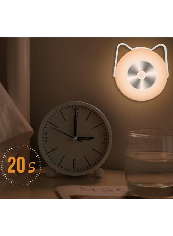 ISank Infrared Human Body Induction Cat Ears Shape Control Cabinet Night Light White/Silver/Beige 11.81x9.05inch - Image 3
