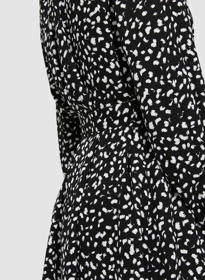 SELECTED FEMME Printed Tie Waist Dress Black(C-N10)