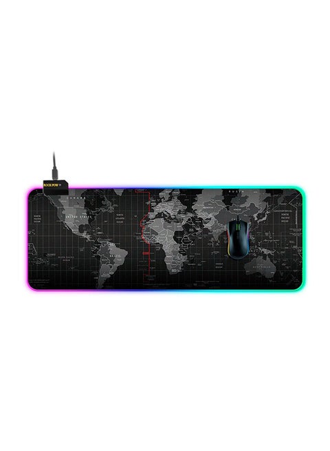 RGB Gaming World Map Mouse Pad With 14 Lighting Modes