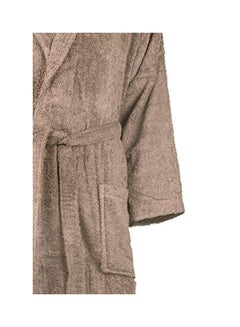 Lushh Cotton Shawl Collar Bathrobe Dark Beige M  - Image 5