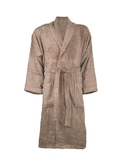 Lushh Cotton Shawl Collar Bathrobe Dark Beige XL  - Image 1