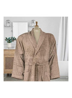Lushh Cotton Shawl Collar Bathrobe Dark Beige XL  - Image 2