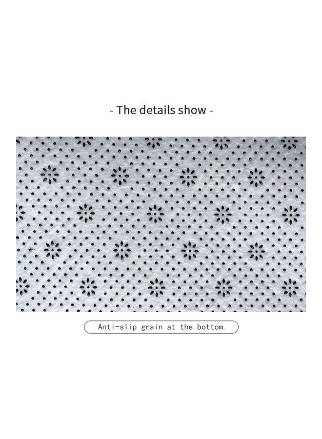 3-Piece Marble Printed Bath Mat Set White/Beige - Image 2