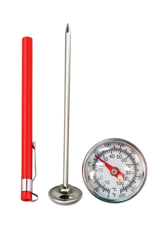 طقم مقياس حرارة للطهي أحمر/فضي - Image 1