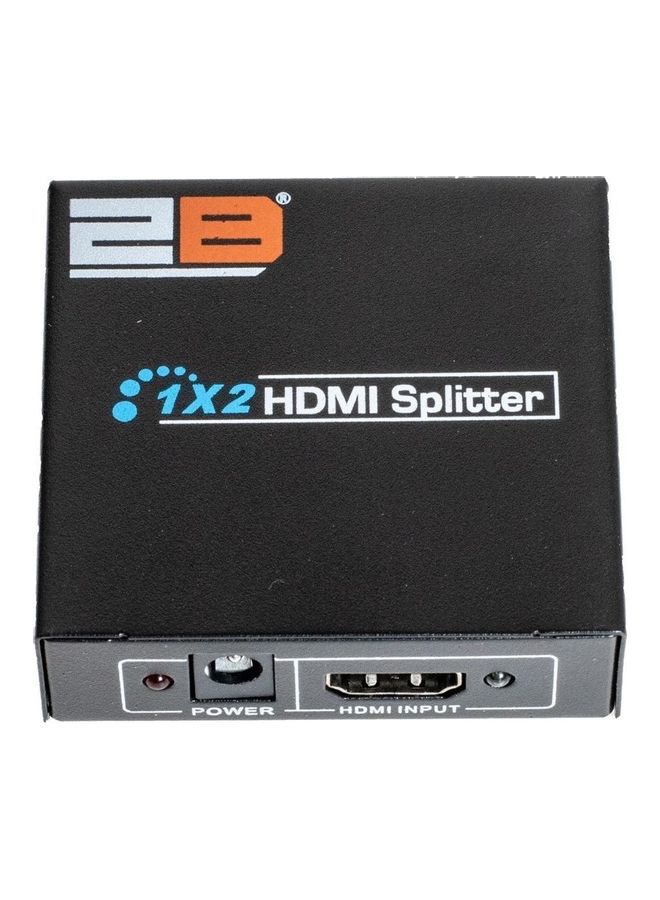2B HDMI Splitter, 1 to 2, automatic detection, with Power Adapter an Led Indicator Black - Image 2