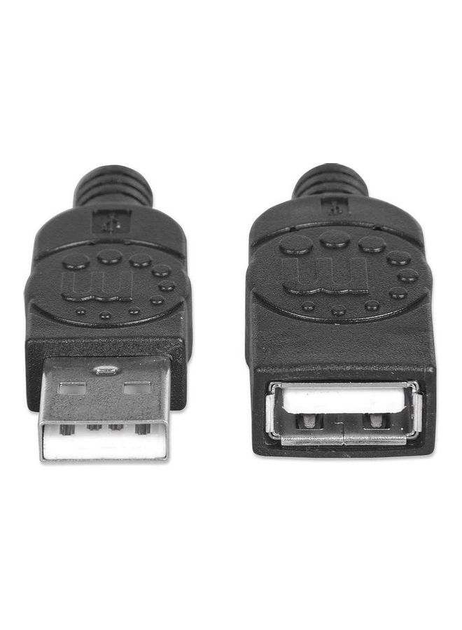 Manhattan - 393850 Hi-Speed USB Extension Cable, A Male / A Female, Speeds of up to 480 Mbps Black - Image 1