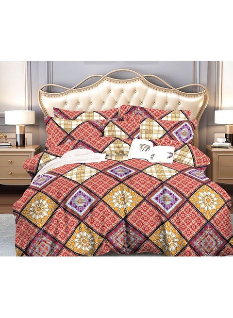 4-Piece Double Size Comforter Set Fabric Multicolour