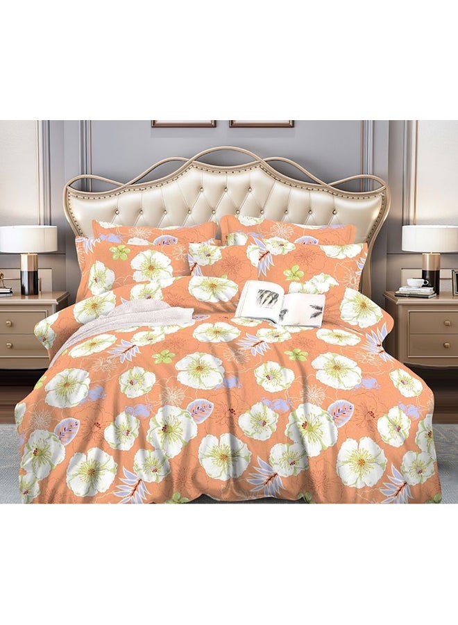 CAN 4-Piece Double Size Comforter Set Fabric Orange 