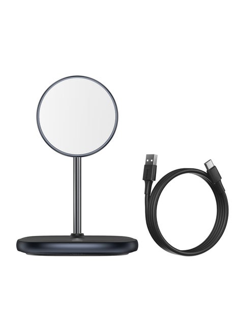 15W Magnetic Wireless Charger Stand (Compatible with MagSafe for iPhone 13/12Series and other MagSafe Enabled Devices Black