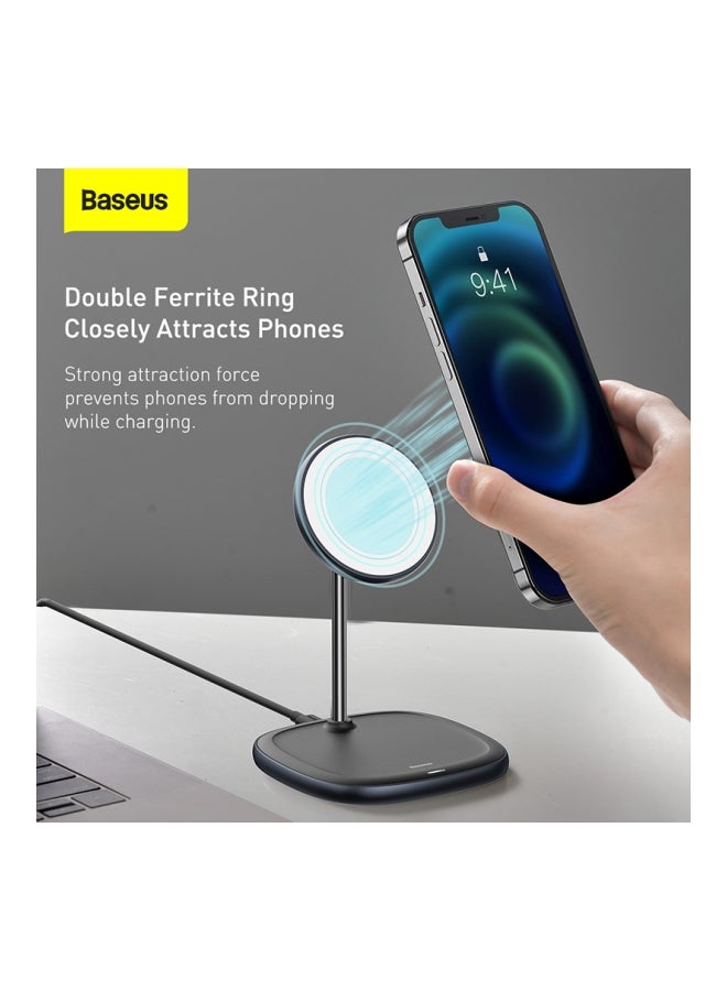 Baseus - 15W Magnetic Wireless Charger Stand (Compatible with MagSafe for iPhone 13/12Series and other MagSafe Enabled Devices Black - Image 1