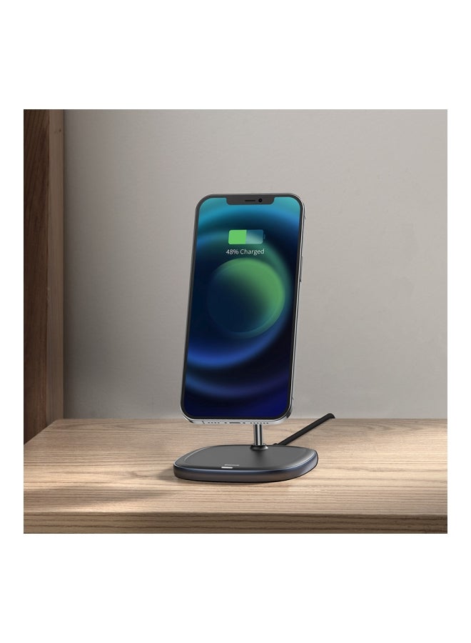 Baseus - 15W Magnetic Wireless Charger Stand (Compatible with MagSafe for iPhone 13/12Series and other MagSafe Enabled Devices Black - Image 1