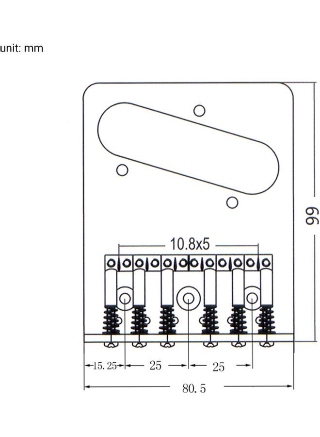 Generic - Fixed Guitar Bridge with 6 Saddles - Image 1