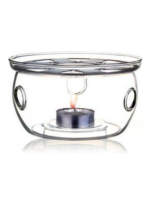 Glass Tea Pot Warmer Transparent 13.5x13.5x8cm
