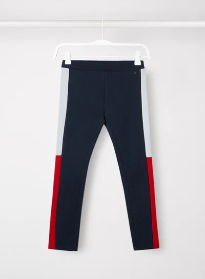 TOMMY HILFIGER Kids Colorblock Leggings Twilight Navy/ Deep Crimson
