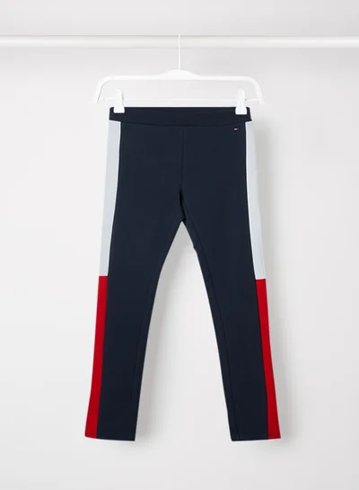 TOMMY HILFIGER Teen Colorblock Leggings Twilight Navy/Deep Crimson