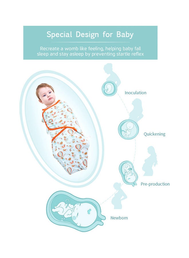 انسولار طقم قماط للف الطفل قابل للتعديل وبطبعة رسومات كرتونية، مكون من قطعتين - Image 4