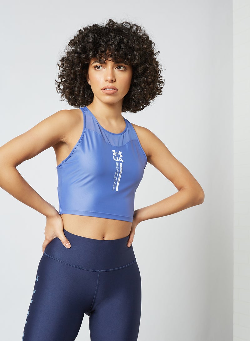 UNDER ARMOUR - Iso Chill Crop Top Blue - Image 1
